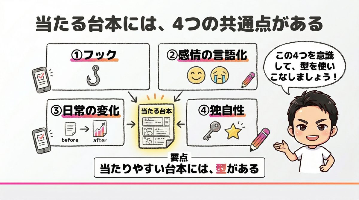 当たる広告台本の4つの共通点｜Re.SALOカリキュラム講義スライド